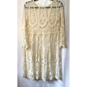 Jens Pirate Booty for Free People cream drop waist lace crochet short dress